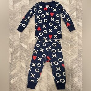 Hanna Andersson Navy and Red XO Toddler Pajama Set